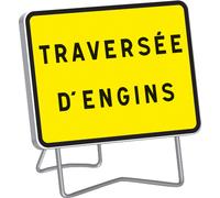 Panneau KC1 ' TRAVERSEE D'ENGINS ' classe T1 + PIED - TALIAPLAST - 525612