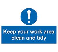 Panneau « Keep your work area clean and tidy » - 600 x 400 mm - A2L