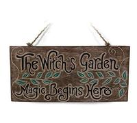 'Panneau "La Sorcière du Jardin. Magic commence ici pour la maison ou jardin Panneau - Idéal Cadeau pour abri de jardin