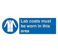 Panneau Lab coats must be worn in this area - 600 x 200 mm - L62