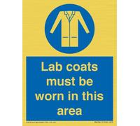 Panneau Lab coats must be worn in this area - 75 x 100 mm - A7P