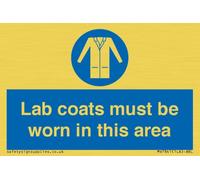 Panneau Lab coats must be worn in this area - 75 x 50 mm - A8L