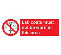 Panneau Lab coats must not be worn in this area - 600 x 200 mm - L62