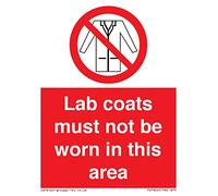 Panneau Lab coats must not be worn in this area - 75 x 100 mm - A7P