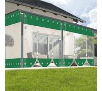 Panneau Latéral de Bâche Transparent avec Zip, 0.5mm PVC avec Œillets, Rideau Impermeable pour Terrasse, Garage, Pergola, Porche - Hauteur x Longueur