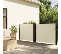 Panneau latéral rétractable - Brise-vent d'extérieur pour terrasse, balcon et terrasse - Crème 140 x 600 cm - Solution parfaite de parasol et brise-vue pour jardin