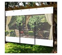 Panneau latéral transparent imperméable avec fermeture éclair de porte, rideaux d'auvent transparents pour extérieur, bâche imperméable blanche pour terrasse, porche, pera, pare-soleil