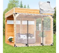 Panneau latéral transparent imperméable en PVC avec porte à fermeture éclair pour porche, terrasse, garage, 1 x 0,5 m
