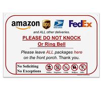 Panneau « Leave Package » - Do Not Knock or Ring Bell (Do Not Knock - No Reason (Hang Sign))