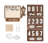 Panneau « Lecture de livres cette année » - Comptoir de lecture en bois élégant pour lecteurs, enseignants, écrivains, étudiants, femmes, bibliothécaires | Accessoires pour coin bibliothèque, Lesesa