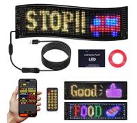 Panneau LED à défilement pour voiture, panneau d'affichage numérique flexible USB 5 V LED pour voiture, contrôle par application, texte programmable/animation pour taxis, intérieur et extérieur