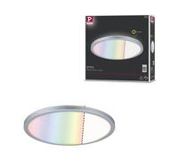 Paulmann Panneau LED Atria Shine 71018 rond 293 mm 12W RGBW à intensité variable chrome mat