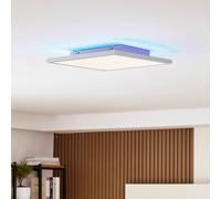 Arcchio LED Plafonnier Brenda à intensité variable (Moderne) en Blanc e. a. pour Salon & Salle manger, Eclairage Panneau Luminaire Lampe Plafond Eclerage Interieur
