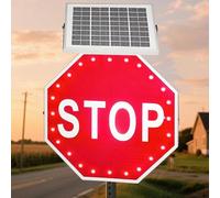 Panneau LED clignotant à énergie solaire avec cadre en métal antirouille pour une haute visibilité dans les zones privées, express et autoroutes