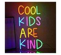 Panneau LED Enseigne lumineuse néon LES ENFANTS SONT GENTILS pour décoration murale, panneaux à intensité variable