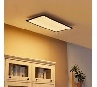 Panneau LED Lamin Lindby, dimmable, noir, Salon / Salle à manger, Moderne, Plafonnier LED
