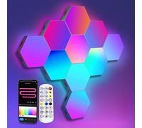 Panneau LED Mural Deco Gaming, Applique Murale LED Fonctionne avec Alexa et Google Assistant, Lampe Gaming Lumière RGBIC Contrôle Vocal et App,Éclairage LED Chambre Sync avec la Musique,10 Panneaux