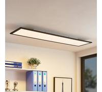 Panneau LED Nelios Lindby, noir, Cuisine, Aluminium, Moderne, Plafonnier LED
