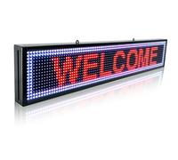 Panneau LED P10 à défilement programmable pour l'extérieur - Panneau de message personnalisé - Affichage numérique - Barre d'écran publicitaire - Contrôle Wifi - Haute luminosité - 99 x 20 cm