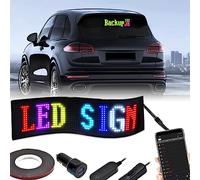 Panneau LED pour voiture avec contrôle Bluetooth, panneau d'affichage étanche à défilement des messages, texte personnalisé programmable avec chargeur de voiture