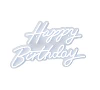 Panneau LED Relaxdays 'HAPPY BIRTHDAY' - déco anniversaire, 28 x 40 cm, à suspendre, câble USB, blanc froid