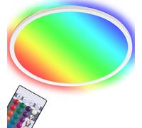 Briloner Leuchten - Panneau de LED, plafonnier réglable, lampe de plafond, RGB, réglage des couleurs, rétroéclairage, inclut une télécommande, 15 Watt, 1.850 Lumen, 4.000 Kelvin, Blanc, Ø 29,3 cm