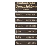Panneau Les Petits-Enfants rendent la Vie Belle Panneau Nom de Famille Personnalisé Panneau en Bois avec 1-10 Noms Panneau Familial Décoration de la Maison familiale Cadeaux de Noël pour Grand-mère