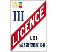 Panneau Licence III - Personnalisable avec Le Logo de Votre Département - Côte-d'or - 150 x 200 mm - PVC 1,5 mm - Protection Anti-UV