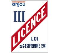 Panneau Licence III - Personnalisable avec Le Logo de Votre Département - Maine et Loire - 150 x 200 mm - PVC 1,5 mm - Protection Anti-UV