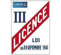 Panneau Licence III - Personnalisable avec Logo de Votre Département - Loiret - 150 x 200 mm - Aluminium 2 mm - Protection Anti UV