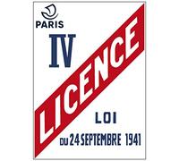 Panneau Licence IV - Personnalisable avec Logo de Votre Département - Paris - 150 x 200 mm - Aluminium 2 mm - Protection Anti UV