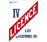 Panneau Licence IV - Personnalisable avec Logo de Votre Région - Région Auvergne - Rhône Alpes - 150 x 200 mm -Aluminium 2 mm - Protection Anti UV