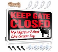Panneau « Little Man Cave » « Keep Gate Closed No Matter What The Goat Say » - Panneau décoratif amusant pour maison (30 x 40 cm)