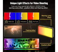 Panneau Lumière Rgb Éclairage Led Dimmable 2500K-8500K Cri 96+ Continu Lampe Avec Diffuseur En Silicone Écran Oled&Boîtier Métal Pour Appareil Photo Vidéo Studio Caméra Smartphone Dslr Mlx[Z4921]