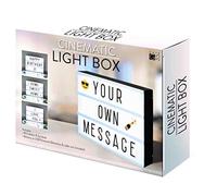 Panneau lumineux cinématographique A4 - 105 lettres et émojis en couleur - Fonctionne avec USB ou piles - Câble USB inclus - Panneau LED cinéma vintage