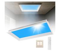Panneau lumineux de fenêtre avec télécommande Integratedceiling-120*60cm | Plafonnier LED intelligent Blue Sky, effet de lumière naturelle, télécommande, gradation progressive
