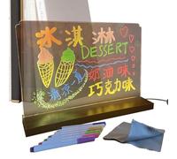 Panneau lumineux en acrylique avec lumière, table en acrylique LED séchée, lumineuse, bande lumineuse LED, messages acryliques brillants qui marquent à plat