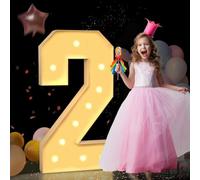 Panneau lumineux géant à DEL en forme de chiffre 2 en mosaïque pour chapiteau lumineux de 120 cm, lettres LED pour Saint-Valentin, anniversaire, Noël, Nouvel An