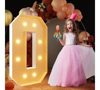 Panneau lumineux géant à LED en forme de chiffre 0 de 120 cm, lettres LED pour Saint-Valentin, anniversaire, Noël, Nouvel An