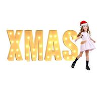 Panneau Lumineux LED Avec Cadre Prédécoupé Et Numéro De L'alphabet Géant 2,3 Pieds/3,3 Pieds/4 Pieds For La Maternelle, L'école Maternelle, Le Lycée, La Fête Du Collège (Color : C XMAS, Size : A 2.3