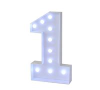 Panneau Lumineux LED Blanc Froid, Lettres Librement Combinables For Mariage, Anniversaire, Fête, Lampe En Carton Mousse Prédécoupée, Décoration De Maison(Number 1,120cm/4ft)