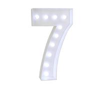 Panneau Lumineux LED Blanc Froid, Lettres Librement Combinables For Mariage, Anniversaire, Fête, Lampe En Carton Mousse Prédécoupée, Décoration De Maison(Number 7,70cm/2.3ft)