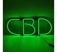 Panneau lumineux LED néon CBD de 50,8 cm pour homme, grotte, pub, bistrot, café, magasin de fumée, éclairage publicitaire d'entreprise (50,8 cm CBD)