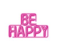 Panneau lumineux LED néon USB LED pour la maison « Be Happy Pink »
