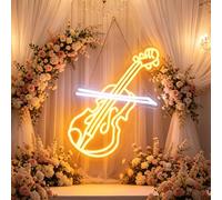 Panneau Lumineux LED pour Violon, Lecteur de Musique, Instrument de Musique, Décoration Murale, Chambre à Coucher, Salle de Jeux, Cadeau de Noël ou d'Anniversaire