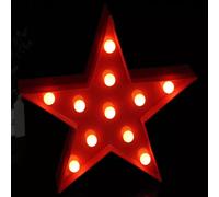 Panneau lumineux LED, support 3D étoile rouge, env. 16,5 x 16,5 x 3,2 cm