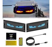 Panneau lumineux LED Yeux du diable pour voitures - Affichage Bluetooth flexible programmable avec texte et animations à défilement - Écran matriciel personnalisable pour voiture, magasin, fête, bar