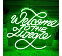 Panneau Lumineux Néon À Led « Welcome To The Jungle » Pour Décoration Murale, Décoration Artistique, Décoration De Chambre, Fête D'anniversaire,Cadeau De Saint-Valentin (Bienvenue Dans La Jungle-Ver