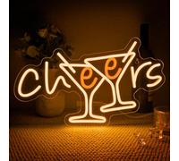 Panneau lumineux néon Cheers pour décoration murale, panneau lumineux néon LED pour cocktail, bar, restaurant, magasin, boîte de nuit, fête