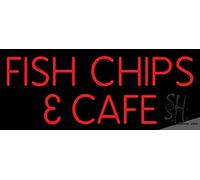 Panneau lumineux néon Fish And Chips Cafe fait à la main avec barre néon LED véritable pour décoration de salle de jeux PVC 35,6 x 43,2 cm